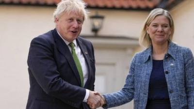 ritish PM Boris Johnson and Swedish PM Magdalena Andersson