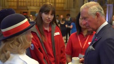 Prince Charles with emergency service workers