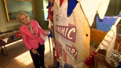 Mary Berry with some of the bunting