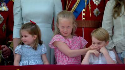 The Duke and Duchess of Sussex join the royal family on the balcony at Buckingham Palace for an RAF flypast.