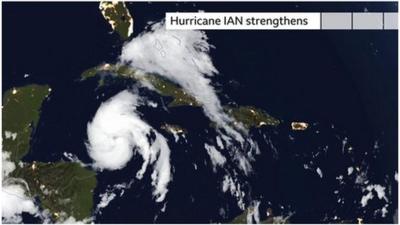 Satellite of Hurricane Ian over Cuba