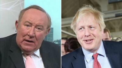 Composite image of Andrew Neil and Boris Johnson