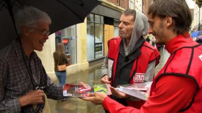 Players help sell the Big Issue