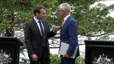 French President Macron and Australian PM Turnbull