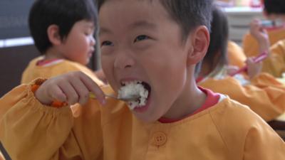 Japanese child eating