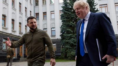 President Zelensky and Boris Johnson