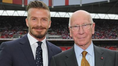 David Beckham and Sir Bobby Charlton