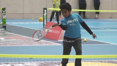 A SERVES session from the Tennis Foundation