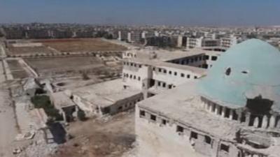 The view from atop one of the buildings in eastern Aleppo.