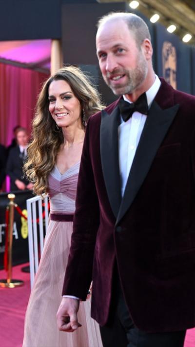 William and Kate arrive at the Bafta awards 2026