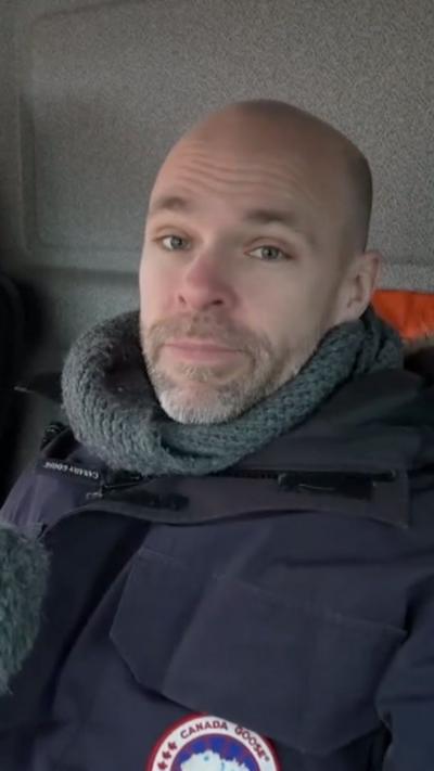 Will Vernon  looking into the camera. He is wearing a Canada Goose jacket