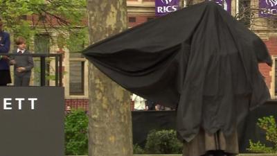 Statue being unveiled