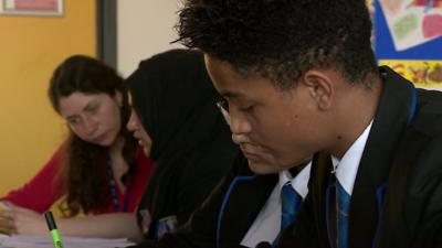 Pupils at an academy in Hackney