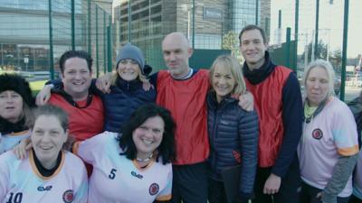 FA People's Cup - BBC Presenters try out walking football