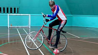 Ben Clarke playing cycle ball