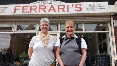 Tracey Lewis outside her Cafe