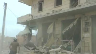 Destroyed building in Aleppo