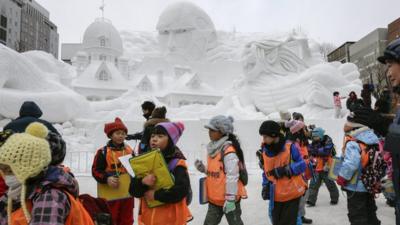 Over two million people visit the Sapporo Snow Festival in Japan every year.