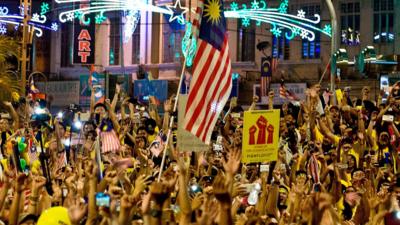 Anti-corruption protesters in Kuala Lumpur 31 August