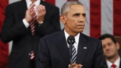 Barack Obama gives his final State of the Union address before a joint session of Congress on Capitol Hill in Washington, Tuesday, Jan. 12, 2016.