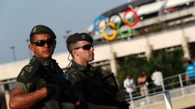 Security Forces outside Olympic stadium Rio