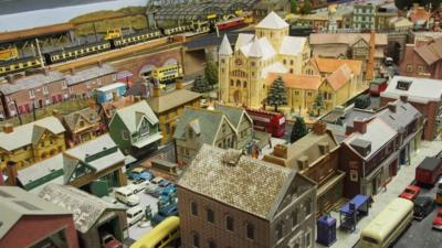 The railway and town built by Laurence Teague in his attic