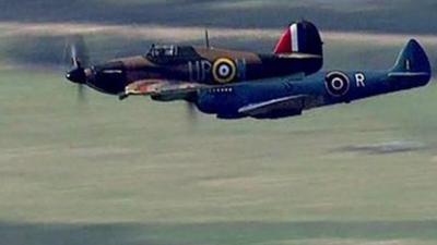 WW2 aircraft in the air