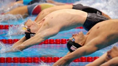 Swimmers in pool