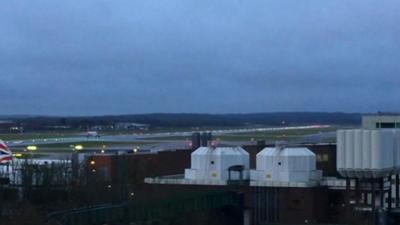 Plane taking off at Gatwick Airport