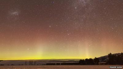 Aurora Australis captured by Fraser Gunn from Fairlie in New Zealand