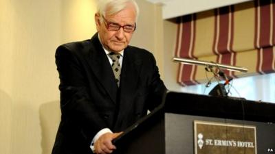 Harvey Proctor speaks at a news conference