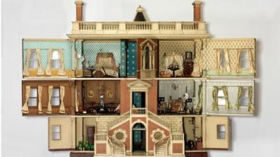 A dollhouse on display at the National Building Museum