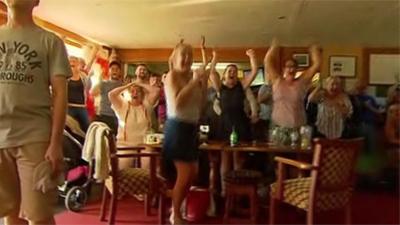 The reaction at Rush Cricket Club in north county Dublin after England's World Cup triumph