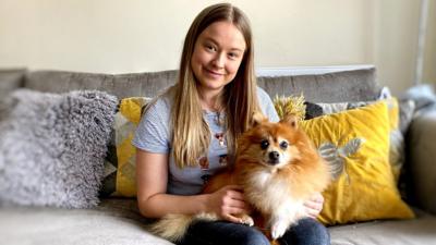 Eve Welton and her dog Poppy