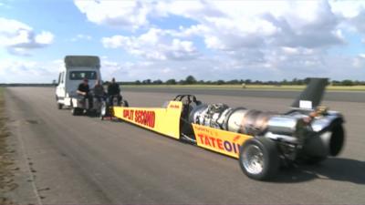 Jet powered car smashes record