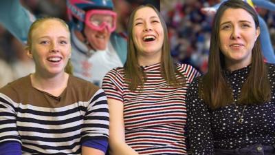 Frankie, Helen and Imogen laughing