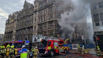 Emergency crews are dealing with a fire in the former Jenners department store in Edinburgh.