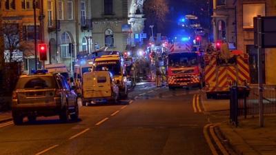 Scene in Batley after blast