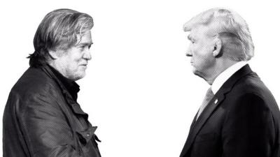 Composite image of Bannon and Trump