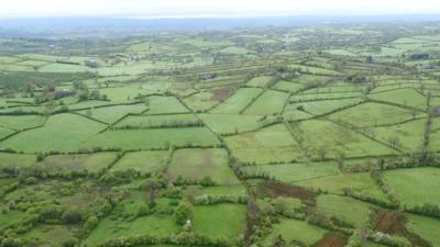 Aerial photo showing Brian Renaghan's farm