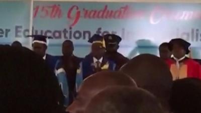 Robert Mugabe at graduation ceremony