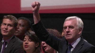 John McDonnell at the closing of the Labour Party conference