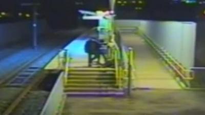 Assault at tram stop