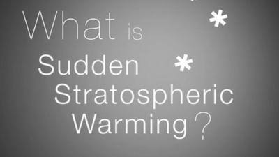'What is Sudden Stratospheric Warming' in white text and three snowflakes.