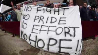 Villa fans' banner