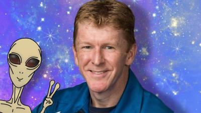 De-Graft speaks to British astronaut Tim Peake about aliens, space hotels and climate change.