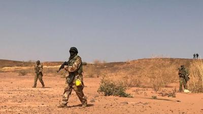 Nigerien soldiers in a US training programme in Niger