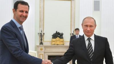 Bashar al-Assad and Vladimir Putin