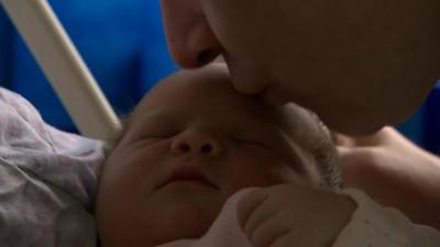 Baby Drew with her dad, Wayne Day