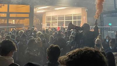 Students in Manchester protesting against rent